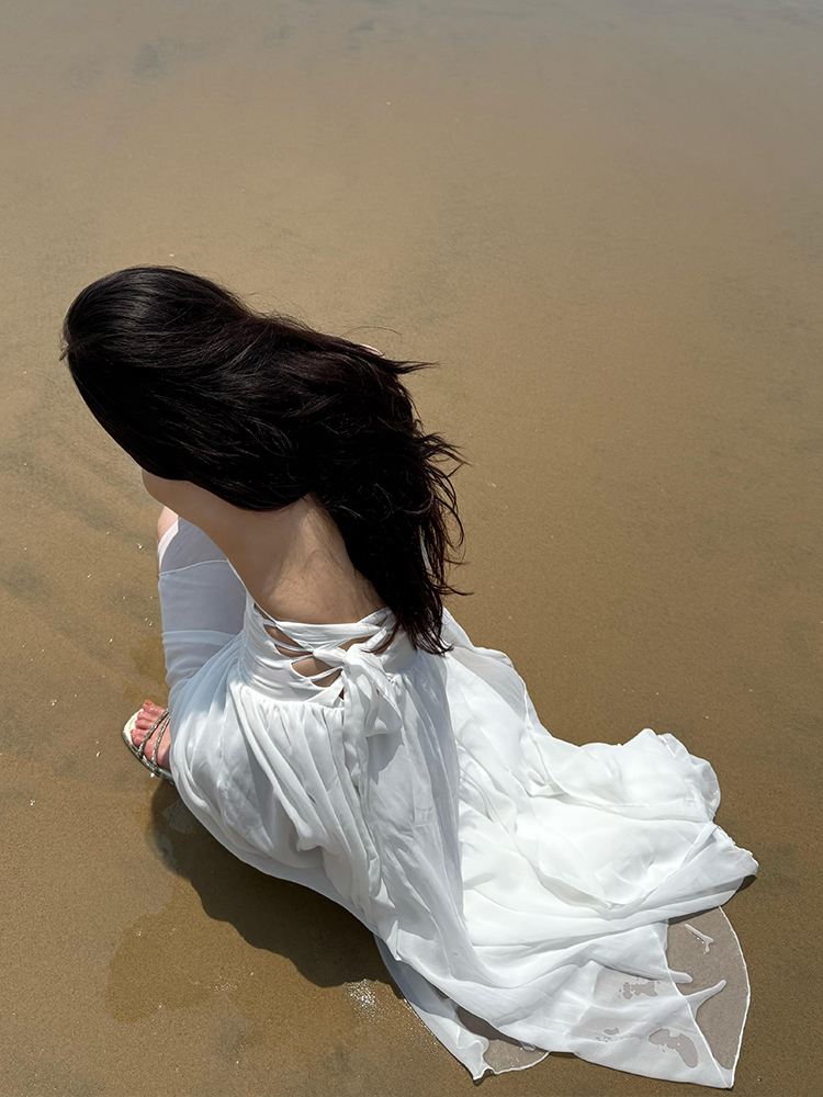 발리 비치 백리스 드레스 여성용 아름다운 휴가용 흰색  - Photography Bali 리뷰 및 가격